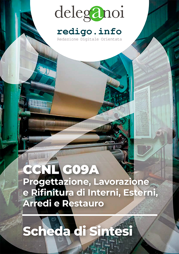 CCNL G09A - Progettazione, Lavorazione e Rifinitura di Interni, Esterni, Arredi e Restauro